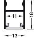 Profile for under mounting, Häfele Loox5 profile 2103 for 8mm LED strip lights
