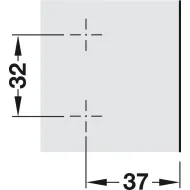 Cruciform mounting plate, Häfele Metalla SM Combi