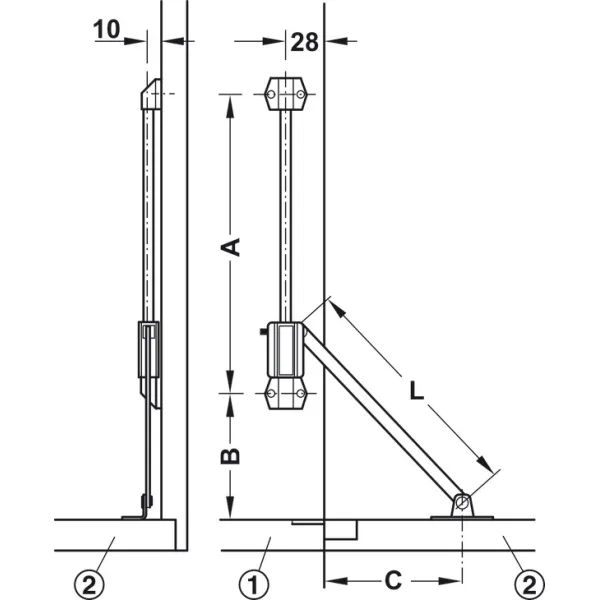 Mechanizmas STAR-STOP durelių nuleidimo L292mm, dešinė