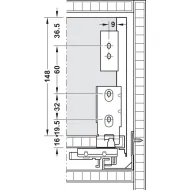 Stalčių šonai Matrix Box Slim A Synchro, H175mm, L400mm, 30kg, švelnaus uždarymo, antracitas