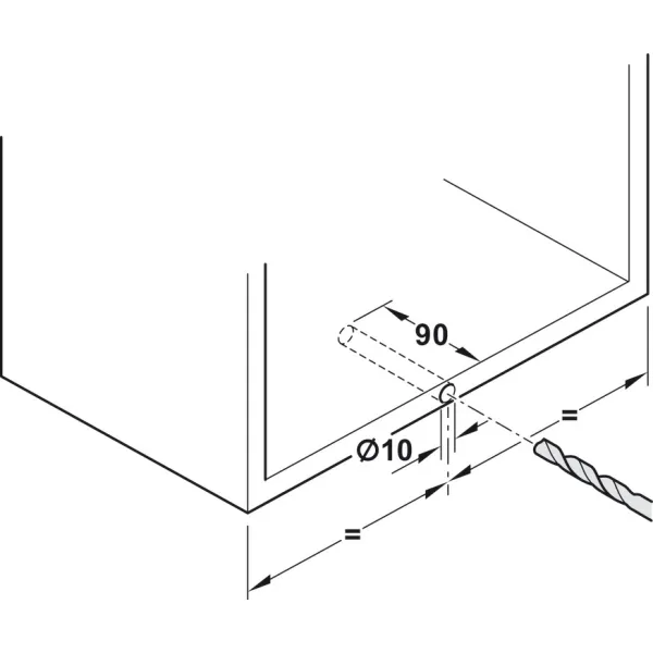 Stay flap fitting, Häfele Free space 1.8 push, without handle