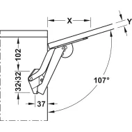 Stay flap fitting, Häfele Free space 1.8 push, without handle