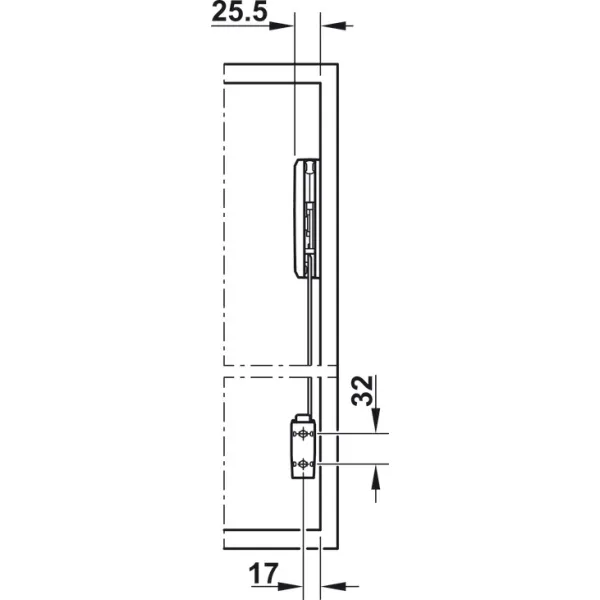 Mechanizmas durelių pakėlimo dvigubas Free fold H650-730mm, 5,8-11,6kg