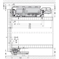 Sliding door fitting, Slido Flat 60 FB, flush, set