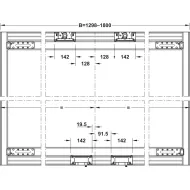 Sliding door fitting, Slido Flat 60 FB, flush, set