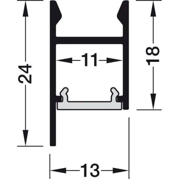 Profilis LED išorinis 2104 aliuminis L3000mm, juodas
