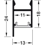 Profilis LED išorinis 2104 aliuminis L3000mm, juodas