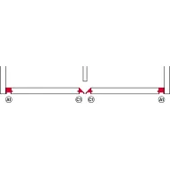 SDS SLido F-Flush52 20A medinėms 2 durims L450mm, anoduotas aliuminis