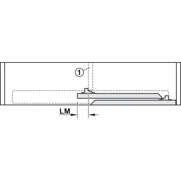 SDS SLido F-Flush52 20A medinėms 2 durims L750mm, anoduota juoda