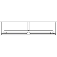SDS SLido F-Flush52 20A medinėms 2 durims L450mm, anoduota juoda