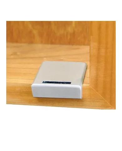 Edge striker for glass door lock SQUARE, with knock-in pins, alu finish