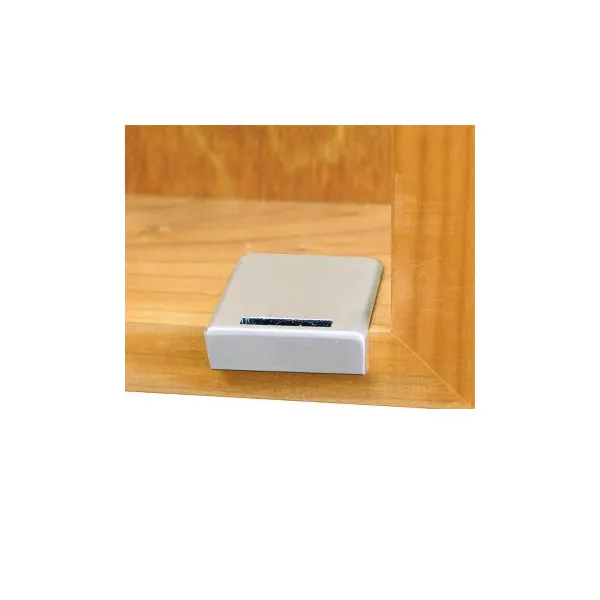 Edge striker for glass door lock SQUARE, with knock-in pins, alu finish