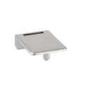 Edge striker for glass door lock SQUARE, with knock-in pins, alu finish