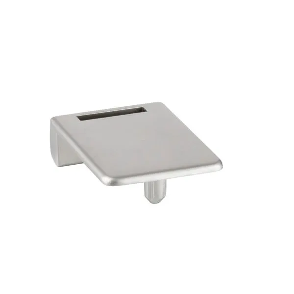 Edge striker for glass door lock SQUARE, with knock-in pins, alu finish