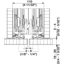 Jungiantysis profilis P110mm, L650mm, 2 durų segmentams HAWA CONCEPTA