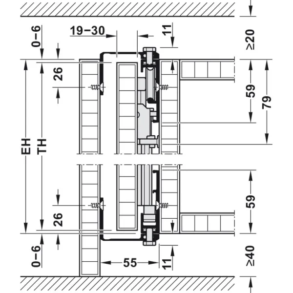 Wooden pivot sliding doors, Hawa Concepta 25, set