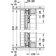 Wooden pivot sliding doors, Hawa Concepta 30, set