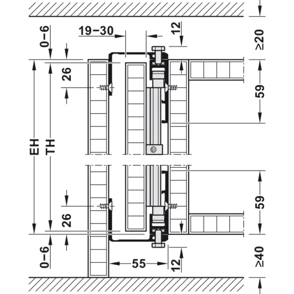 Wooden pivot sliding doors, Hawa Concepta 30, set