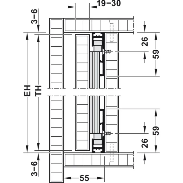 Wooden pivot sliding doors, Hawa Concepta 40, set