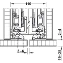 SDS HAWA CONCEPTA 40 medinėms 1 durims H1851-2500mm,