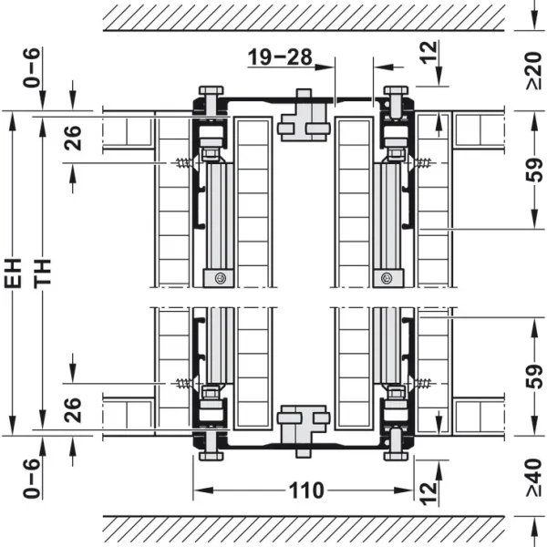 Wooden pivot sliding doors, Hawa Concepta 40, set