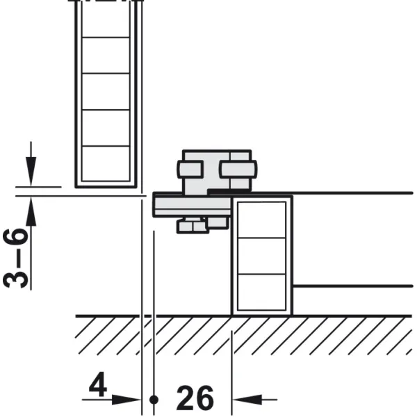 SDS HAWA CONCEPTA 50 medinėms 1 durims H2301-2850mm,