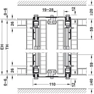 Wooden pivot sliding doors, Hawa Concepta 50, set