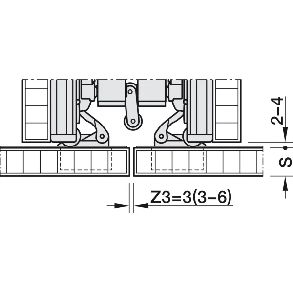 SDS HAWA CONCEPTA 3 Push 25 medinėms 1 durims L H1200-2200mm,