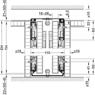 Pivot sliding door fitting, Hawa Concepta III 25 Push