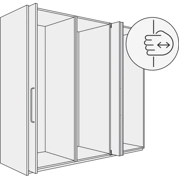 SDS HAWA CONCEPTA 3 Pull 25 medinėms 1 durims L H1200-2200mm,