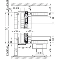 SDS HAWA CONCEPTA 3 Pull 25 medinėms 1 durims R H1200-2200mm,