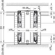 SDS HAWA CONCEPTA 3 Pull 25 medinėms 1 durims R H1200-2200mm,