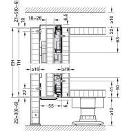 SDS HAWA CONCEPTA 3 Push 35 medinėms 1 durims R H1900-2700mm,
