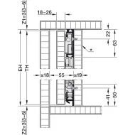 SDS HAWA CONCEPTA 3 Pull 35 medinėms 1 durims R H1900-2700mm,