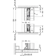 SDS HAWA CONCEPTA 3 Pull 35 medinėms 1 durims R H1900-2700mm,