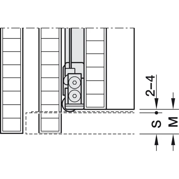 SDS HAWA CONCEPTA 3 Pull 35 medinėms 1 durims R H1900-2700mm,