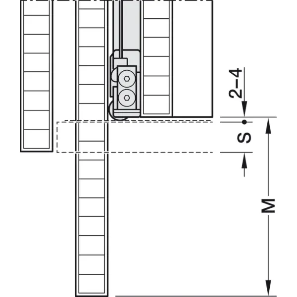 SDS HAWA CONCEPTA 3 Pull 35 medinėms 1 durims R H1900-2700mm,