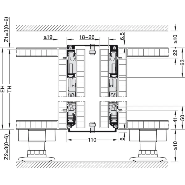 SDS HAWA CONCEPTA 3 Pull 35 medinėms 1 durims R H1900-2700mm,