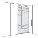 SDS HAWA FOLDING CONCEPTA 25kg H1250-1850mm, medinėms dviguboms sulankstomoms durims