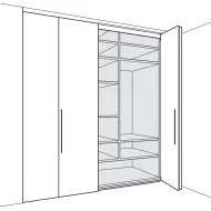SDS HAWA FOLDING CONCEPTA 25kg H1250-1850mm, medinėms dviguboms sulankstomoms durims