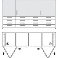 SDS HAWA FOLDING CONCEPTA 25kg H1250-1850mm, medinėms dviguboms sulankstomoms durims