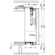 Wooden folding sliding doors, HAWA Folding Concepta 25, set, hinges with soft closing mechanism