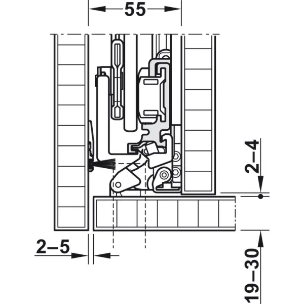 SDS HAWA FOLDING CONCEPTA 25kg H1250-1850mm, medinėms dviguboms sulankstomoms durims