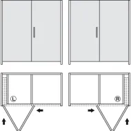 SDS HAWA FOLDING CONCEPTA 25kg H1250-1850mm, medinėms dviguboms sulankstomoms durims