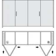 Wooden folding sliding doors, HAWA Folding Concepta 25, set, hinges with soft closing mechanism