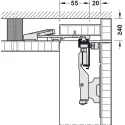 SDS HAWA FOLDING CONCEPTA 25kg H1250-1850mm, medinėms dviguboms sulankstomoms durims