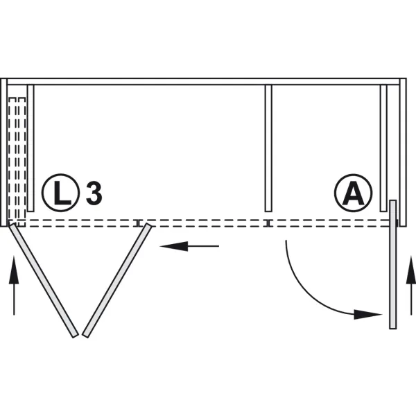 Wooden folding sliding doors, HAWA Folding Concepta 25, set, hinges with soft closing mechanism