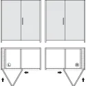 Wooden folding sliding doors, HAWA Folding Concepta 25, set, hinges with soft closing mechanism