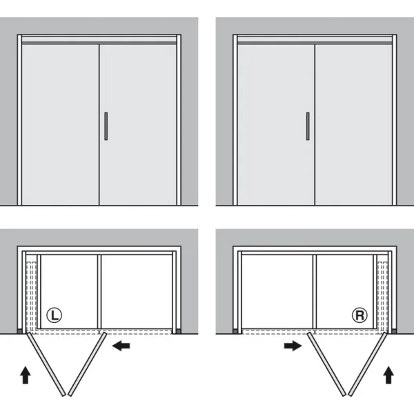 SDS HAWA FOLDING CONCEPTA 25kg H1851-2600mm, medinėms dviguboms sulankstomoms durims