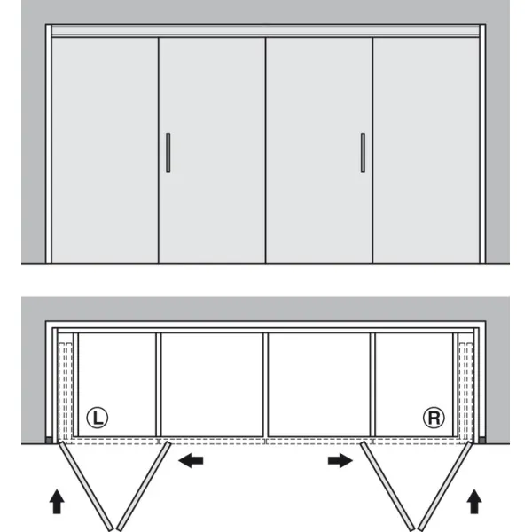 SDS HAWA FOLDING CONCEPTA 25kg H1851-2600mm, medinėms dviguboms sulankstomoms durims